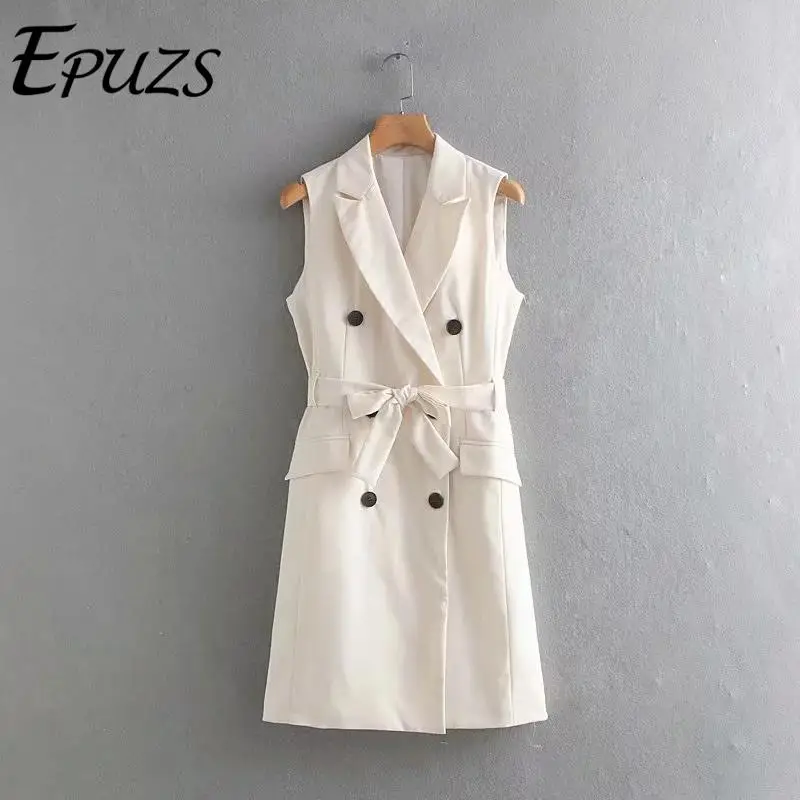 Элегантное OL платье миди без рукавов женские осенние офисные платья корейские с