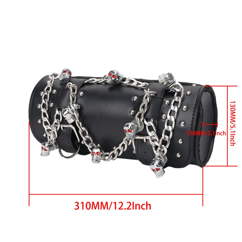 Для Универсальный мотоцикл Roll Barrel Bag Сумы хранения сумке Хвост сумка череп