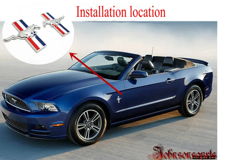 

2 PCS ABS Auto Car Running Horse for Mustang Door Fender Emblem Badge top quality car styling