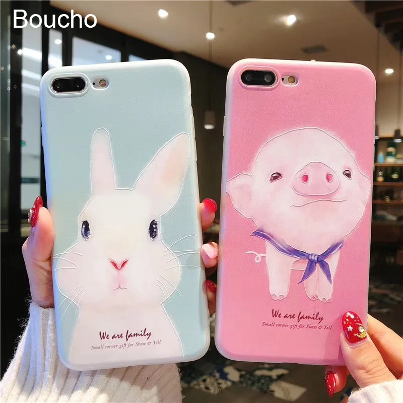 Мягкий силиконовый чехол Boucho для iphone 5 5S SE X 6 6s 7 8 Plus чехлы телефонов с милым