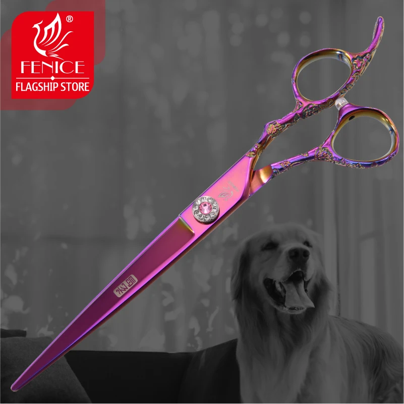 Профессиональные импортные ножницы для стрижки собак Fencie 440c фиолетовый 7 0 дюйма/8