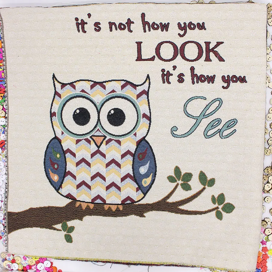 Новое поступление 50 * см мультфильм сова хлопчатобумажная ткань поделки