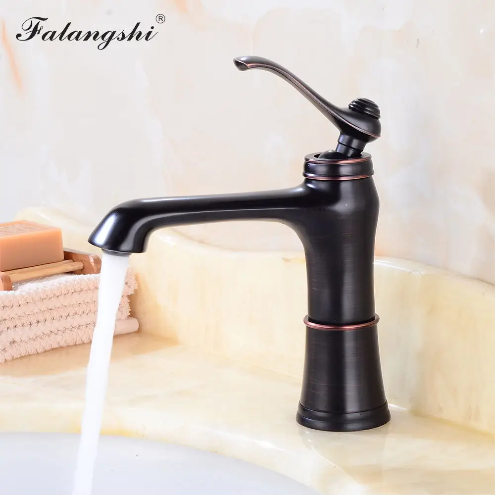 

Black Basin Faucets Sink Mixer Hot and Cold Single Handle Bathroom Vessel Sink Mixer Tap Wash Basin Faucets Deck Mount WB1046