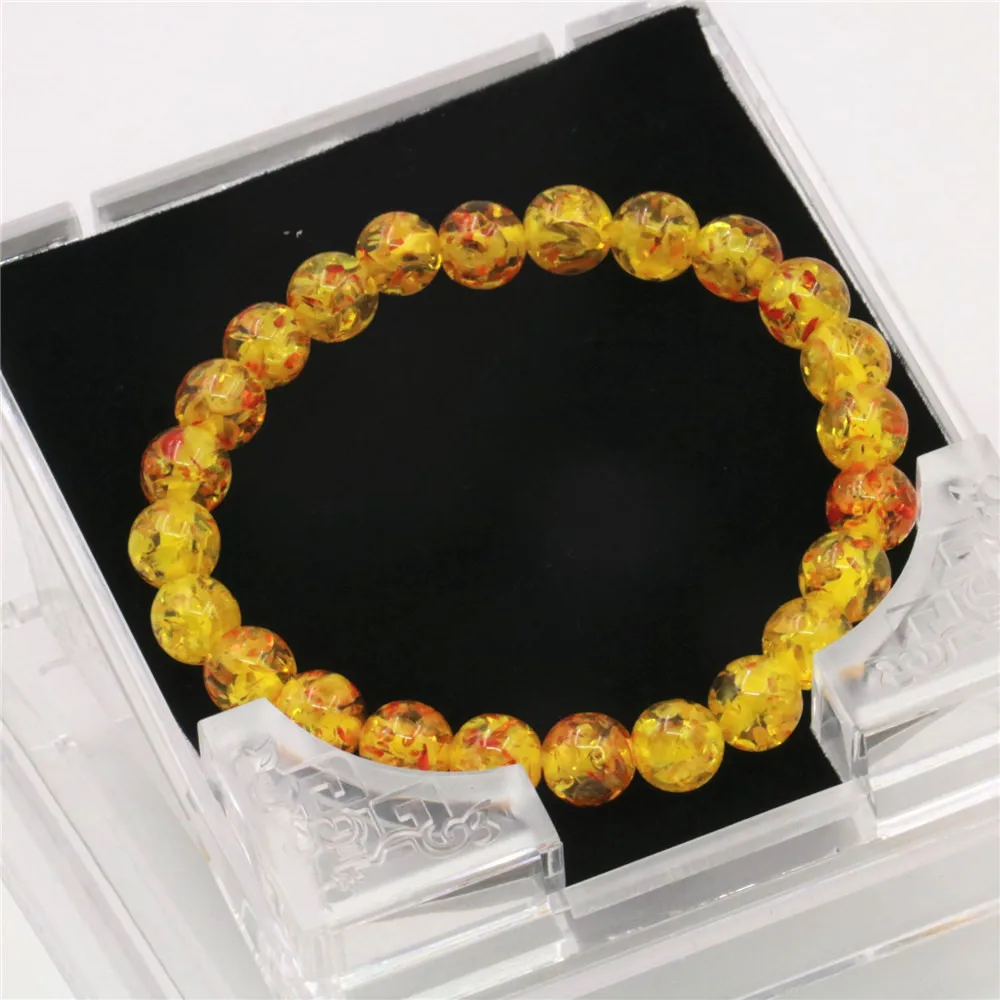 Высококачественные Популярные золотистые Круглые бусины 8 мм 10 имитация амберов