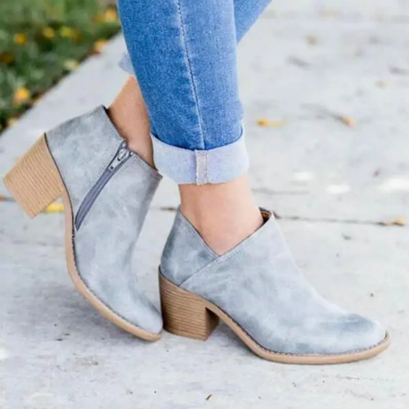 Прямая поставка ботильоны для девочек винтажные женские ботинки на квадратном