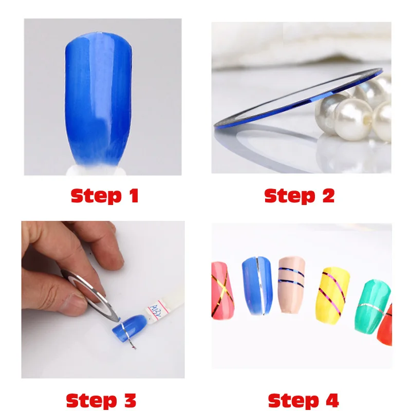 10 шт. Набор Разноцветные Rolls Чередование Ленты Линия Для Nail Art DIY Ногтей Наклейки