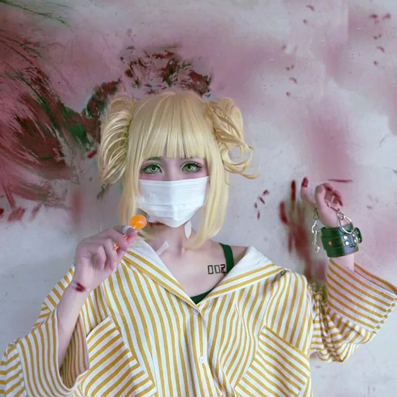 My Boku No Hero academic Akademia химико Тога костюм для косплея короткий светильник блонд