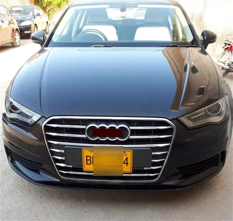 Для Audi A3 8v Sedan автомобиля Передняя Воздушная решетка крышки обшивки полосы внешние авто аксессуары из нержавеющей стали украшения блестки Стайлинг