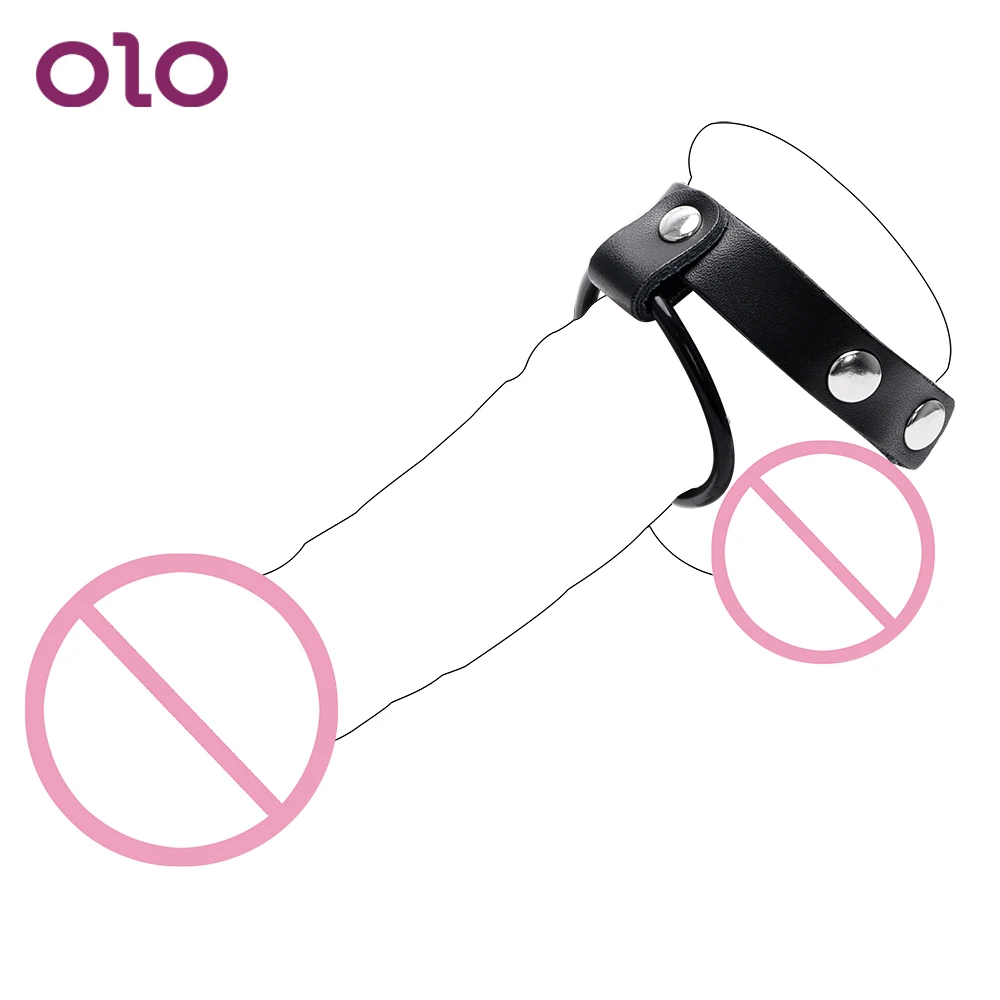 Силиконовые кожаные кольца на пенис OLO регулируемые интимные игрушки для мужчин