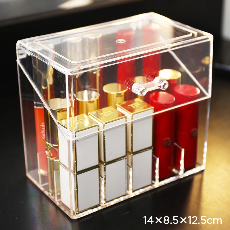 Органайзер для макияжа PS прозрачный держатель помады с крышкой коробка хранения