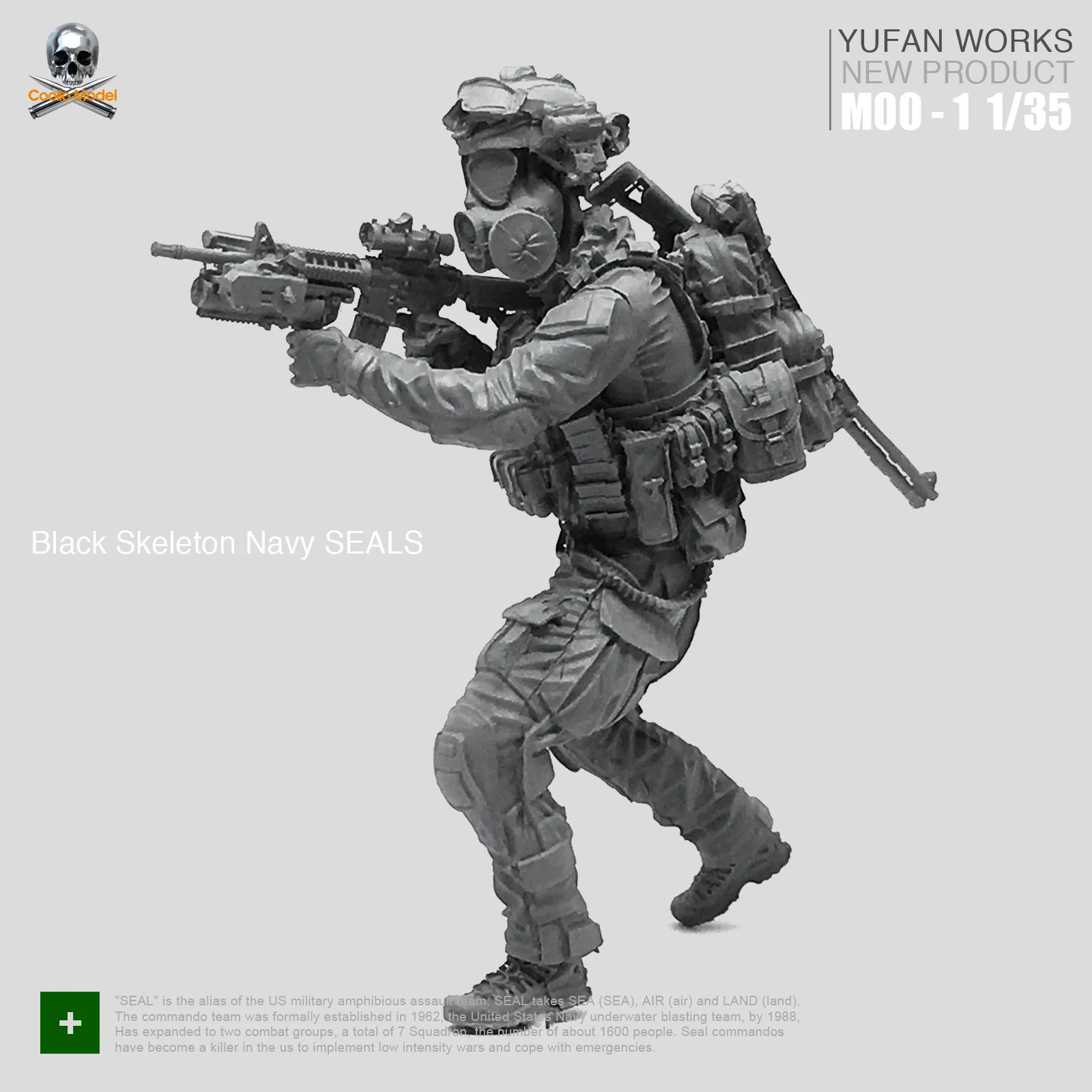 1/35 полимерные фигуры Solider модельные наборы черный скелет морские уплотнения MOO
