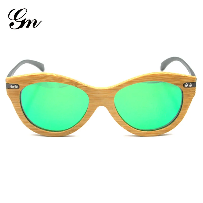 GM бамбуковые солнцезащитные очки ручной работы женские деревянные Брендовые