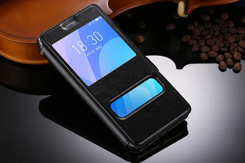 Чехол для Meizu m6 note, умный флип-чехол с подставкой, чехол s, высокое качество, из искусственной кожи чехол для Meizu m6 note, задняя крышка и Окно просмотра