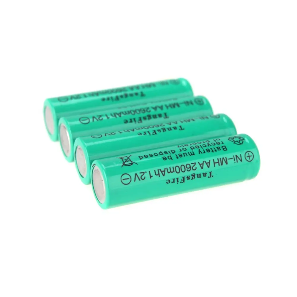 Топ TangsFire 4x2600 mAh 1 2 V AA перезаряжаемый Ni-MH аккумулятор для аккумуляторной батареи