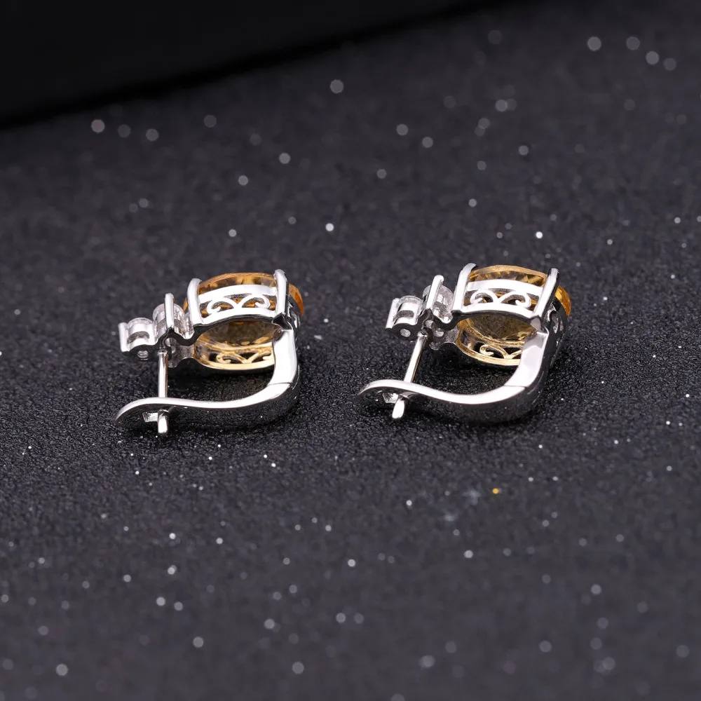 GEM'S BALLET 5.21Ct натуральный цитрин драгоценный камень серьги-гвоздики Твердые 925 пробы серебро для женщин хорошее ювелирное изделие подарок на день Святого Валентина