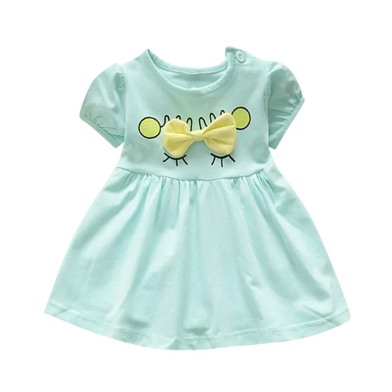 Летнее платье для девочек высококачественное Повседневное с короткими рукавами