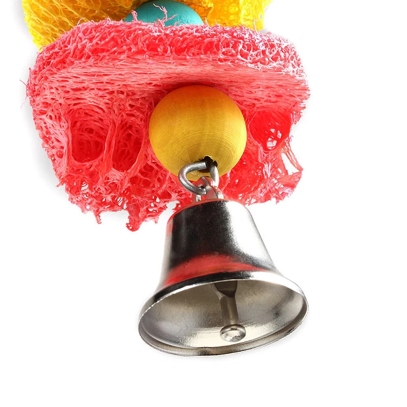 

Funny Bird Toys Parrot Toys Swing Parrot Cage Natural loofah Hanging Cockatiel with Bell Parakeet Pet Bird Bites Climb Chew Toys
