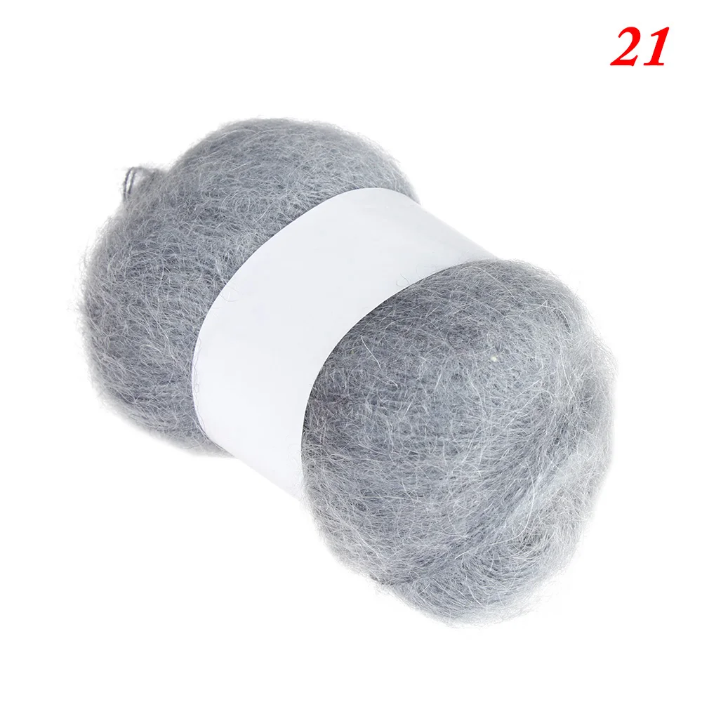 21 25g/Ball шерсть ангоры пряжи мягкий тонкий вязальная пряжа Тонкий Гладкий шерстяной пряжи для ручного вязаный шарф шаль Костюмы Hat - Цвет: 21