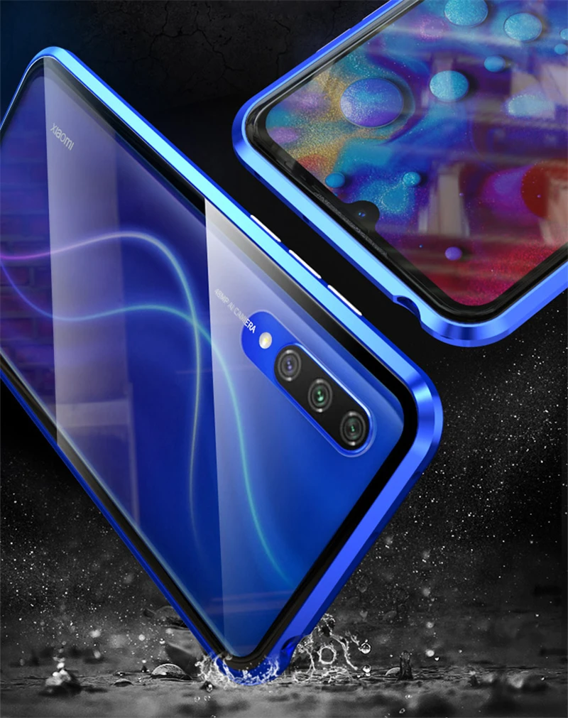 360 Полный Магнитный чехол для Xiaomi mi CC9 9 M Металлический Каркас Чехол-бампер с передней задней стеклянной крышкой на Xiaomi mi CC9 Чехлы mi 9