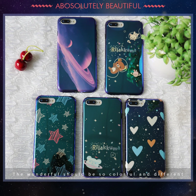 Yikola Мягкие TPU силиконовый чехол для телефона iPhone 7 Чехол x blue light Apple 8 6 S плюс Основа