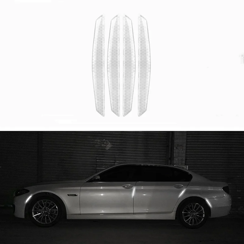 2019 4pcs Car Bumper Wheel Eyebrow Reflective Warning Strip Stickers Self-Stick Sticker Protector Car-Styling | Автомобили и