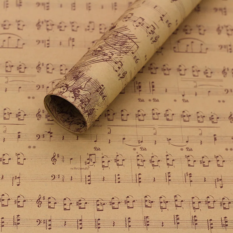 10 шт. DIY винтажная музыкальная упаковка винтажная крафт-бумага цветочный букет крафт-бумага Рождественский подарок домашний декор реквизит для фотографии - Цвет: coffee