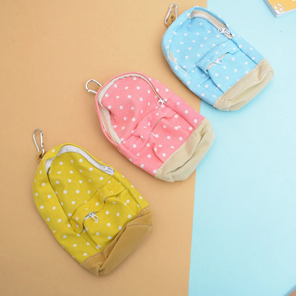 1 шт. женский холщовый рюкзак в горошек с отделением для карандашей|Пеналы| |