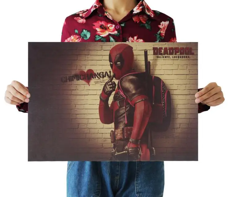 ВИНТАЖНЫЙ ПЛАКАТ marvel Дэдпул, плакат, стикер на стену, pegatinas de pared de super heroes, наклейка s, хобби, стикеры классических игрушек