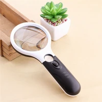 xinxiang glasses loupe optical lens 3 led handheld magnifier 3x 45x hand illuminated magnifier magnifying glass lamp