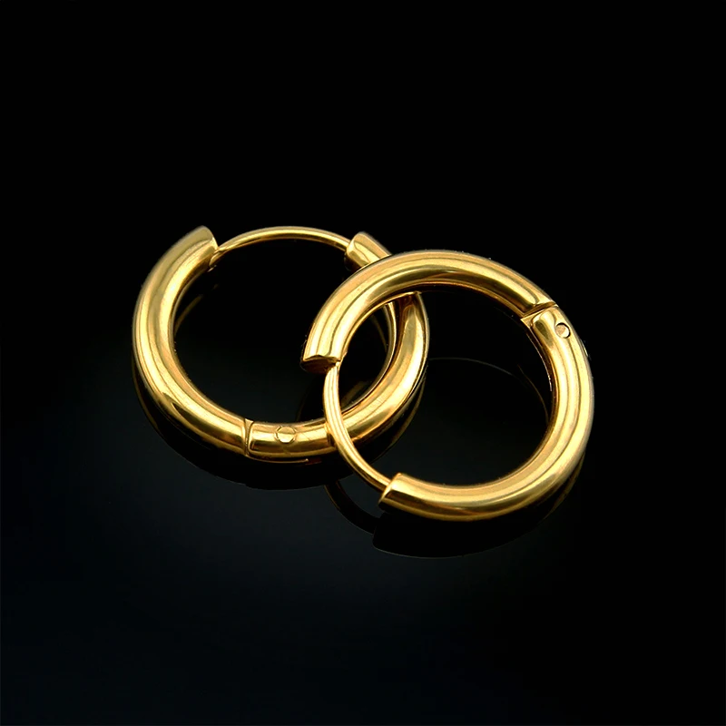 Унисекс простой в стиле панк 1 пара для женщин и мужчин золотистого или