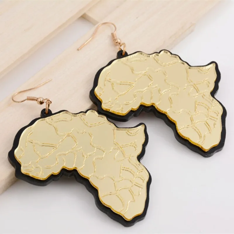 Модные африканские серьги золотистого цвета акриловый персонализированные