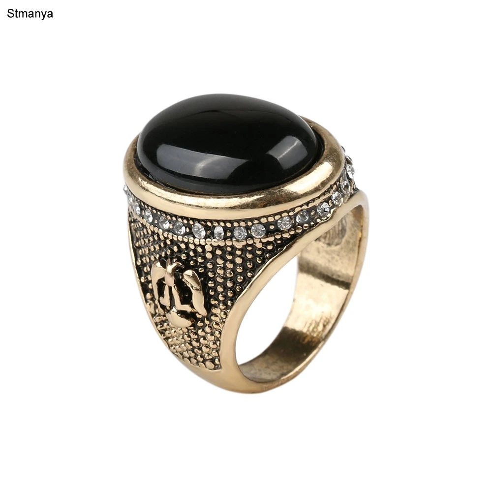 Новые винтажные кольца для мужчин и женщин овальной формы с украшением в виде