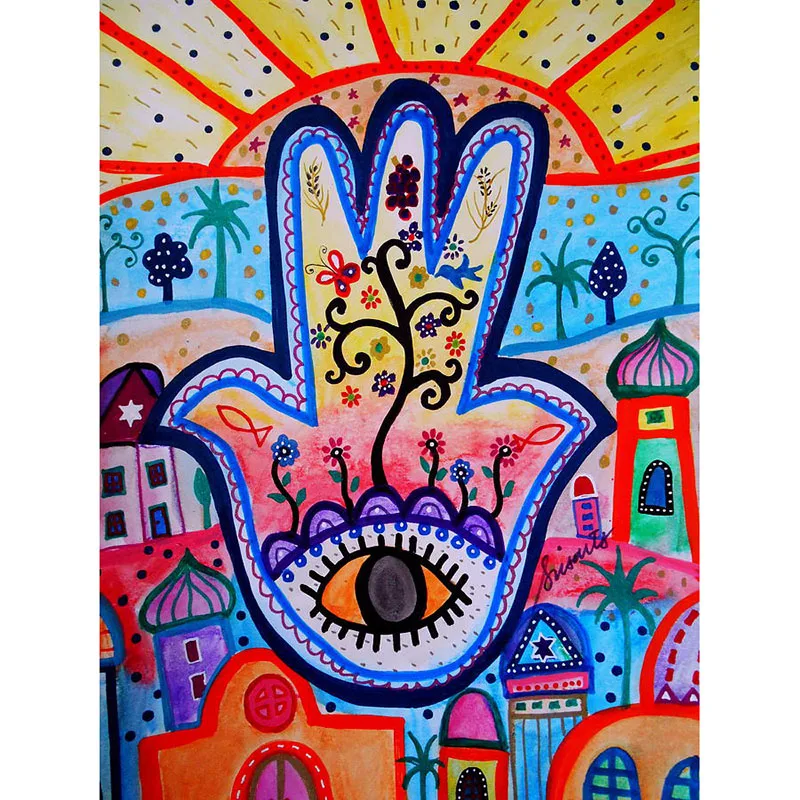 Полноформатная алмазная живопись Hamsa Hand Eye вышивка стразами крестиком|Алмазная