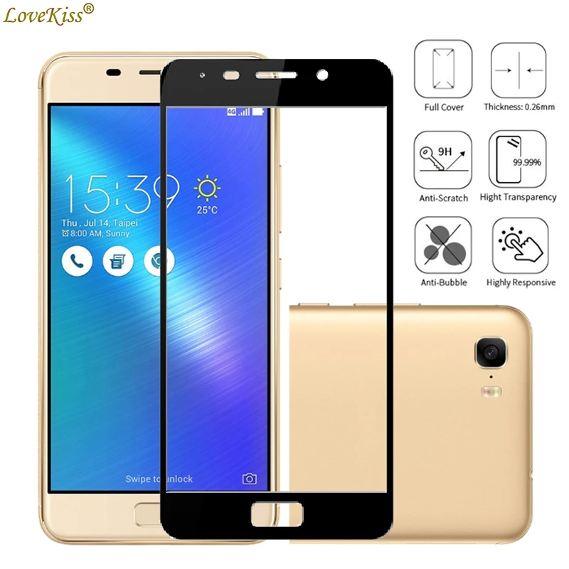 Стеклянная пленка 9H для ASUS Zenfone 3 3S Max ZC553KL ZC521TL ZC520TL защитная экрана с полным