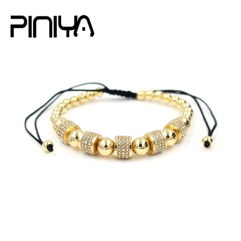 Роскошный модный мужской очаровательный медный браслет из 5 круглых трубок с