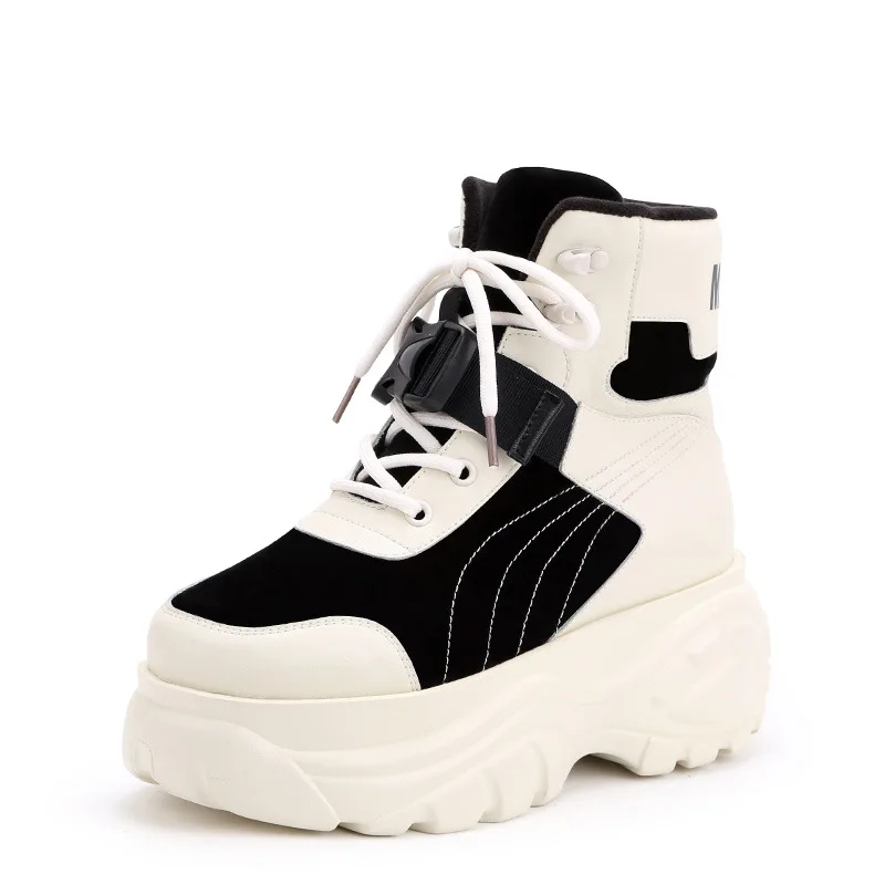 Botas mujer Повседневная обувь Женские модные брендовые Ботинки Martin на платформе