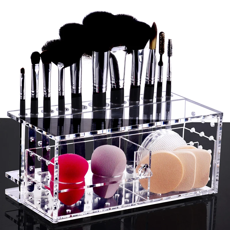 Новая дышащая акриловые puff Коробка для хранения макияж хлопковое дело