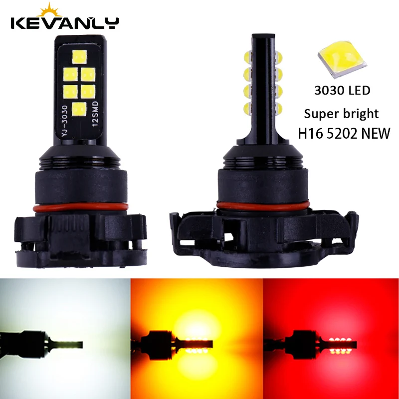 2 шт. автомобильные H16 светодиодные 5202 (ЕС) Супер яркие 3030 чипы 12SMD высокомощные