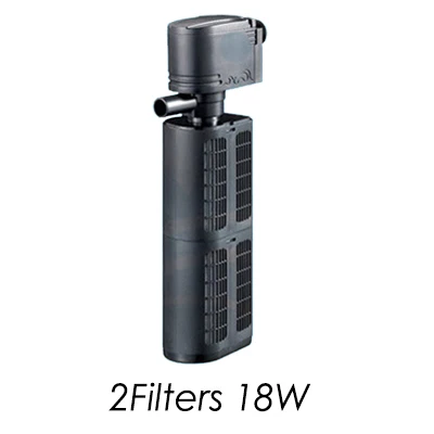 2 Filters 18W 3 в 1 аквариум фильтр 12/18/25/35W Внутренний воздушный насос аквариума встроенный фильтр аквариумным насосом брызга потока биологических циркуляции - Цвет: 2 Filters 18W