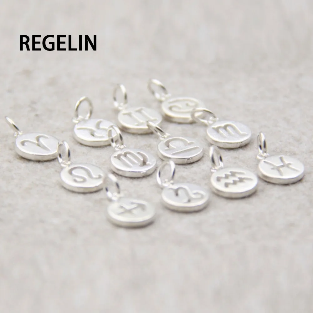 REGELIN 1/шт 925 серебряный двенадцать созвездий Подвески ювелирные браслеты и кулоны