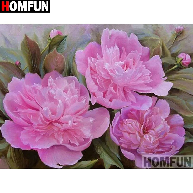 Алмазная 5d картина HOMFUN цветок гибискуса вышивка крестиком с полными