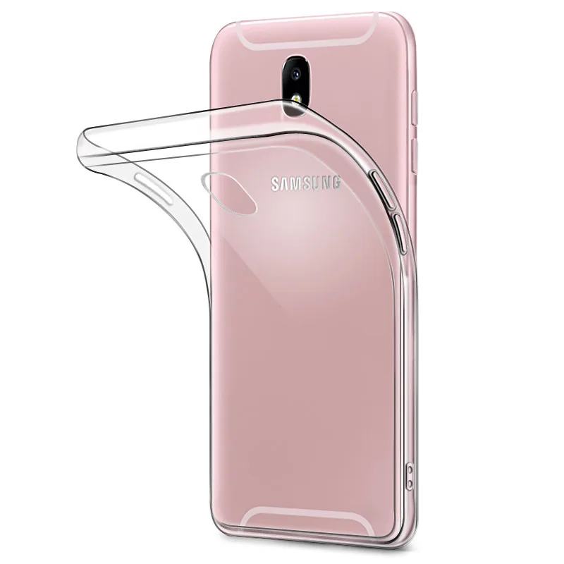Чехол для Samsung Galaxy J3 J5 J7 2017 тонкий прозрачный силиконовый мягкий ТПУ чехол