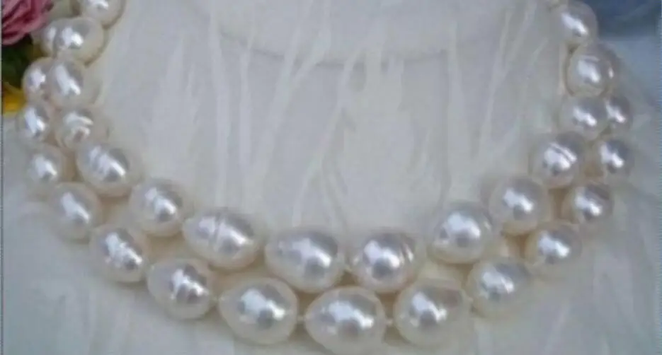 Новое красивое! 36 &quot10 11 мм ожерелье с белым жемчугом ЮЖНОГО МОРЯ набор сережек