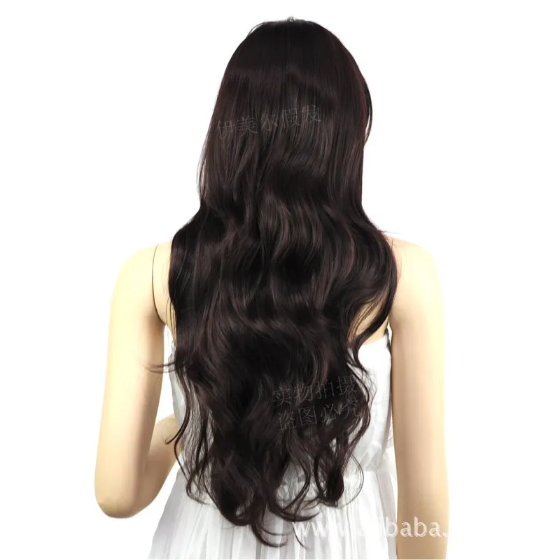 Limited Hair Wigs Ghoul Real Shot Female Fashion Wild European And American Air Oblique Bangs Long Curly Wig Cosplay S6031 |