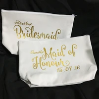 fashion custom design names bride makeup toiletry kits bridesmaid wedding gift make up bags unique gift for bridal party favors