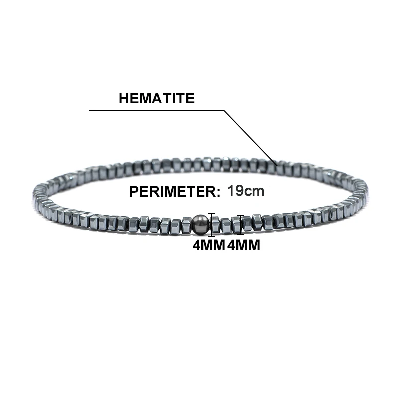 Мужской браслет из гематита и камня 4 мм|men bracelet|bracelet minimalistbeads men |