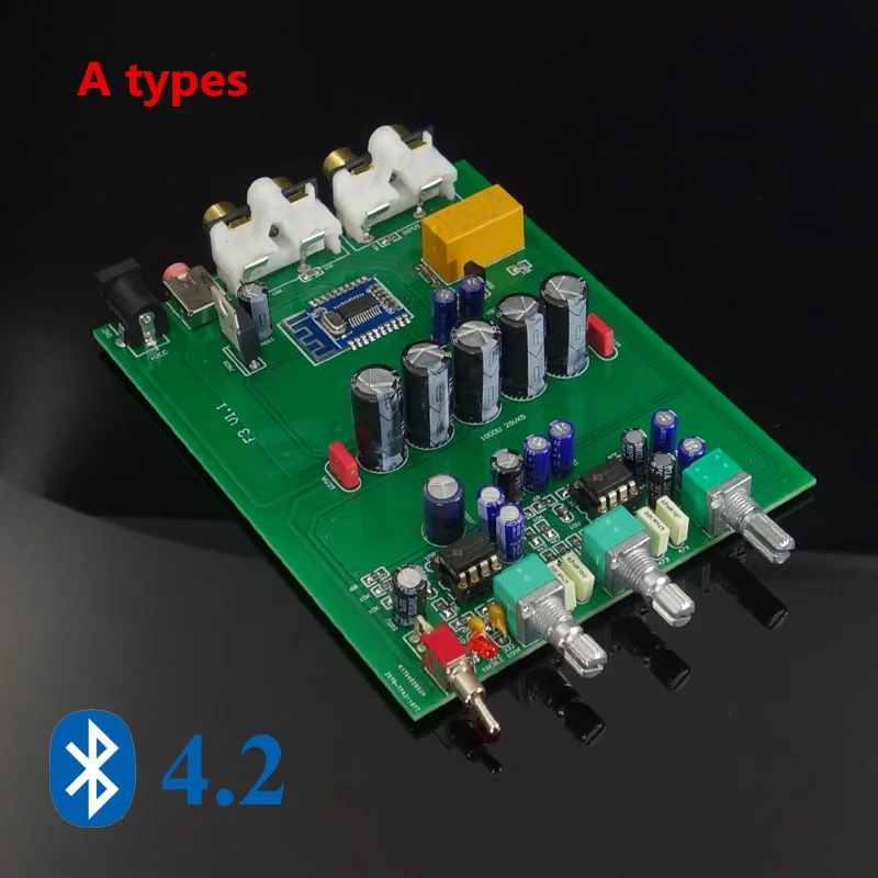 DC12V NE5532+ 6J5 Bluetooth 4,2 уровень температуры 2 тон ВЧ бас Отрегулируйте ламповый предусилитель усилитель