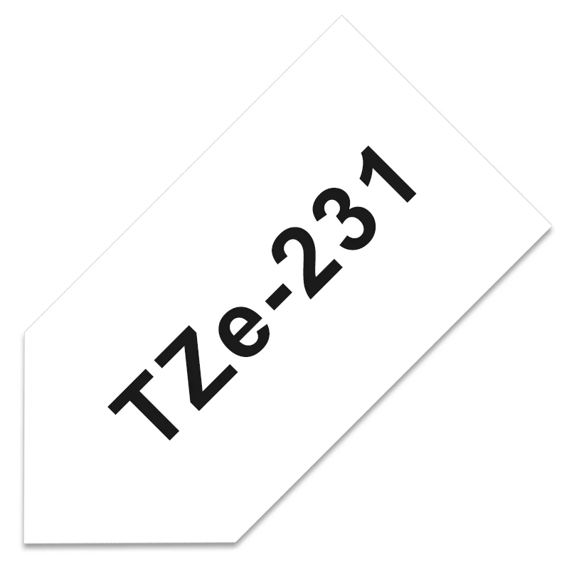 black on white TZe-231 ленты для этикеток для Brother P-touch 12 мм лента 1 шт. TZe 231 черная на белом tze Лента совместима с Brother PTH100 PTD210 - Цвет: black on white