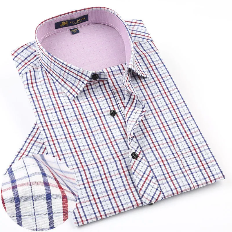 

2017 New Design Man Casual Shirts Hipster Tops Short Sleeve Plaid Shirts Summer Fashion beach Printed Mens dress shirts M564