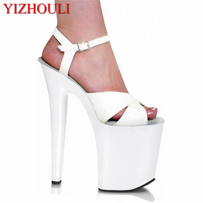 20cm ultra-high with sexy shoes women's shoes, the performance of shoes pure color t sexy fish mouth high-heeled Dance Shoes